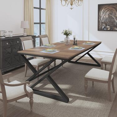 Довгий письмовий стіл HSH для 2 осіб, великий комп&39ютерний стіл, дизайн в індустріальному стилі, офісний стіл, стіл для ПК, ідеально підходить для домашнього офісу, офісу та спальні, міцний стіл у сільському стилі, 180 см, розміри в сільському стилі 180