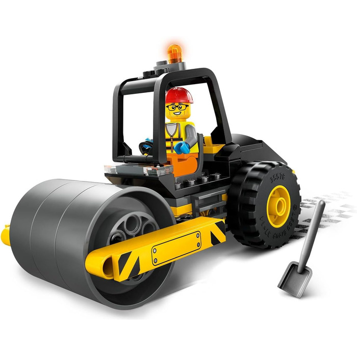 Дорожній каток LEGO City, конструктор для дітей віком від 5 років, іграшка-паровий каток із мініфігуркою будівельника, творча гра