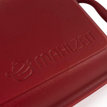 Чавунна емальована жаровня Mahlzeit з кришкою 4,8 л Темна вишня жаровня 2 в 1 зі сковородою безпечна для духовки, безпечна для інд