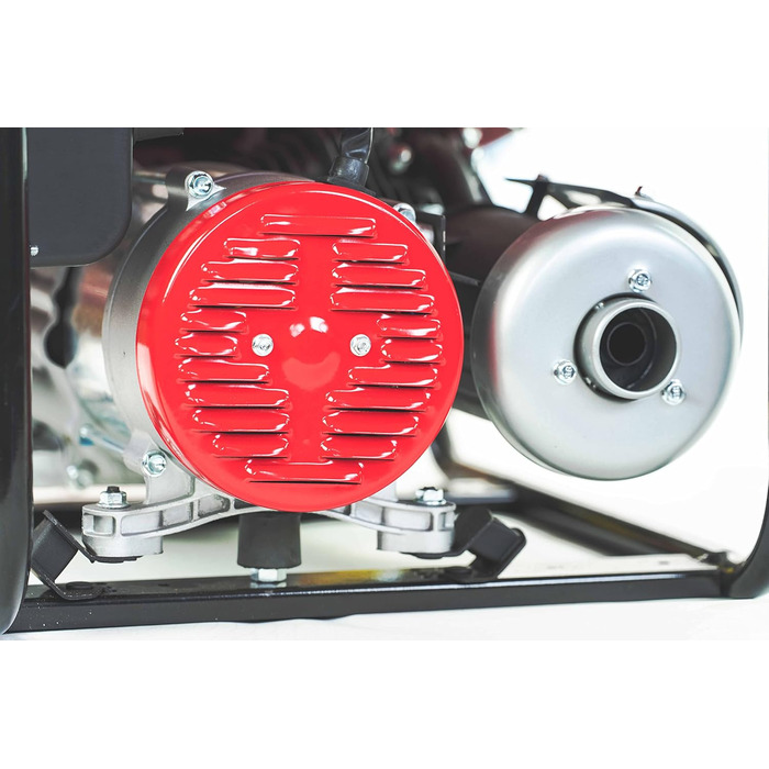 Бензиновий генератор Генератор потужністю 3000 Вт BS3500 Аварійний генератор з AVR та захистом від перевантаження 4-тактний 6,57 к.с. Ручний стартер 2 розетки 230 В / 1 розетка 12 В (червона, BS3500) Червона BS3500