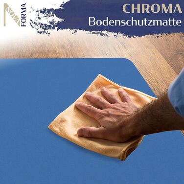 Захисний килимок для твердих підлог NOVA FORMA Chroma - кольоровий килимок для офісних крісел виготовлений з міцного, нековзного пластику PE без BPA - захищає від подряпин та зносу - 116x150 см, синій