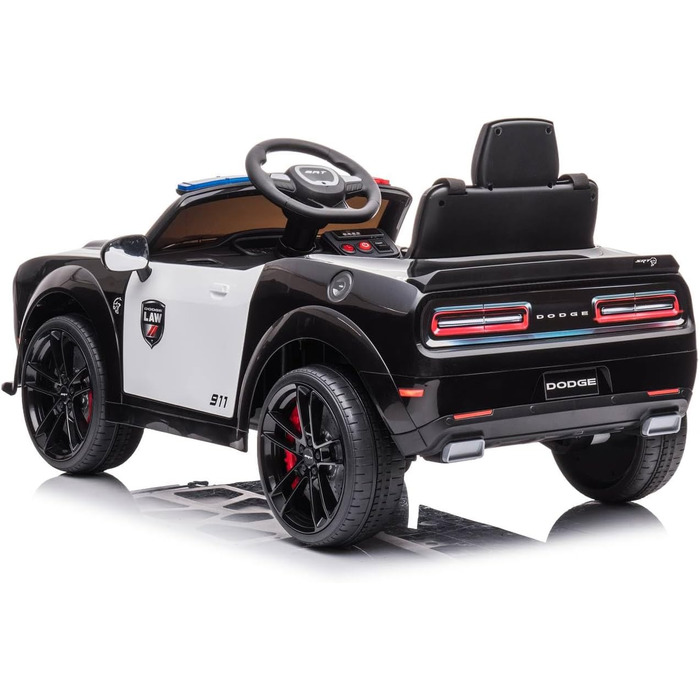 Дитячий транспортний засіб - електромобіль Dodge Challenger з поліцейською ліцензією - акумулятор 12В, 2 двигуни - пульт дистанцій