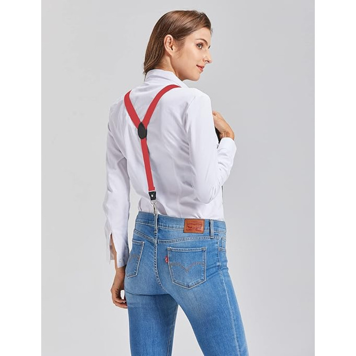 Підтяжки Ausukler Extra Strong 2,5 см з карабін-гачками червоний