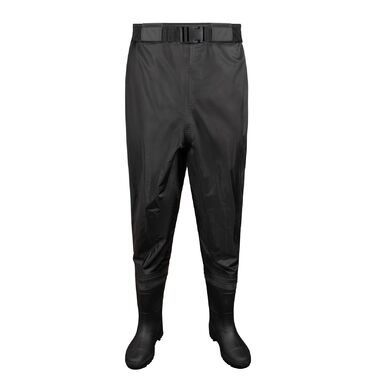 Чоловічі водонепроникні вейдерси Night Cat дихаючі вейдерси з черевиками для риболовлі, каное, каякінгу, роботи на річці, походів вздовж струмка, розмір 46, чорні