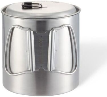 Каструля для кемпінгу Solo Stove 900 мл У комплекті сумка для перенесення, позначки унцій та мл, носик, кришка та складні ручки, матеріал нержавіюча сталь, 11,9 x 11,5 см, 900 мл, 200 г, 0,9 літра