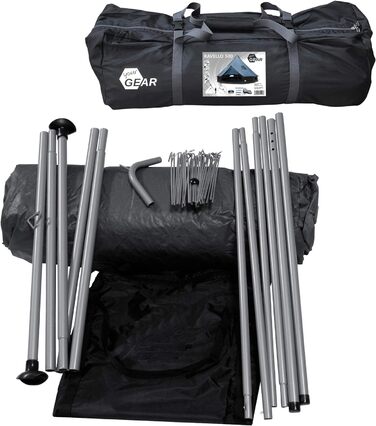 Намет Ravello 500 Teepee Tent для 6-8 осіб Сімейний намет Висота над головою Підлоговий піддон Водонепроникний 5000 мм Синій сірий