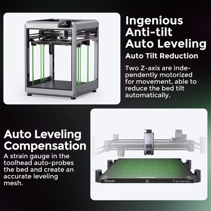 Комбінований 3D-принтер Creality K2 Plus, багатоколірний друк із CFS, швидкість друку 600 мм/с, повністю автоматичне вирівнювання,