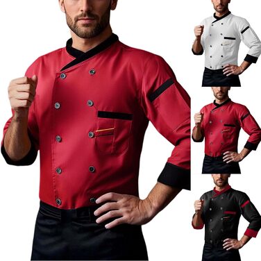 Комплект робочого одягу для кейтерингу Herren, червоний, 3XL сорочка з довгим рукавом та трикотажна кофта
