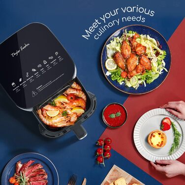 Аерофритюрниця Taylor Swoden 4.2 л, фритюрниця 8 в 1, фритюрниця без олії для 4-6 осіб, таймер на 60 хвилин - фритюрниця, фритюрниця 1400 Вт, зберігання кабелю, без бісфенолу А