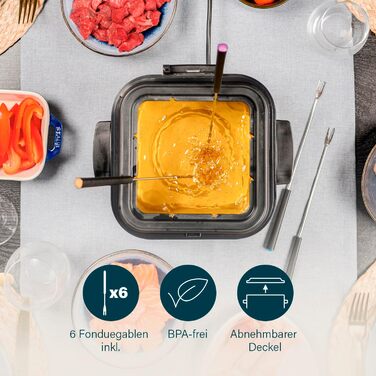 Міні-фритюрниця Princess 182611 з фондю швидкий нагрів фільтр для видалення запахів ємність 1,2 літра, сріблястий One size