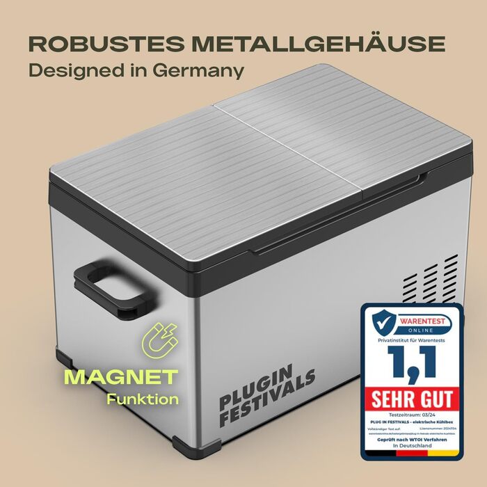 Електричний холодильник-бокс - 2-секційний компресорний холодильник-бокс 12V 230V - до -20 градусів та керування за допомогою застосунку - Морозильна камера для автомобіля та кемпінгу - DUAL Ice Cube Electric (38 літрів)