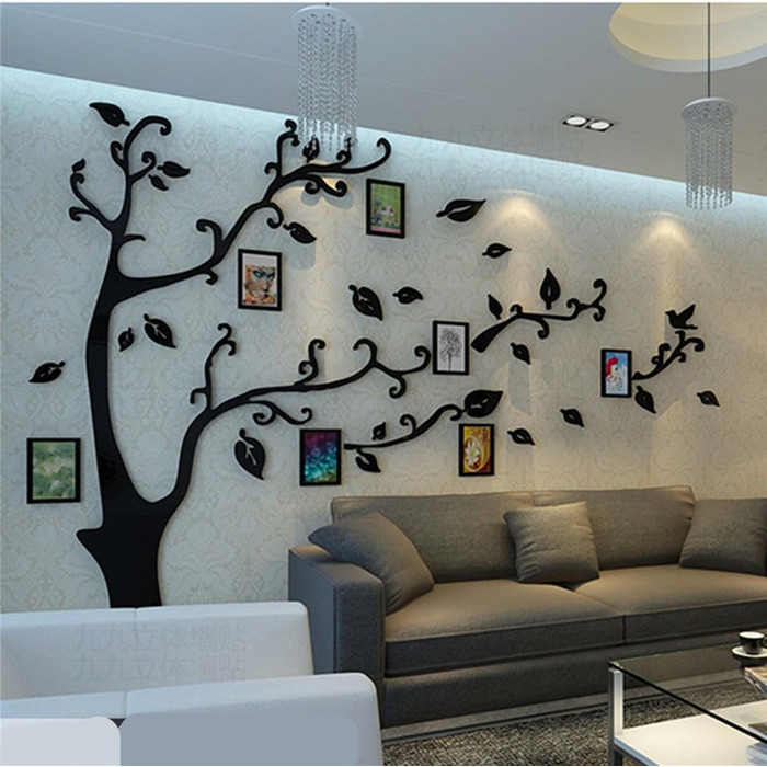 Настінне татуювання дерево 3D DIY Наклейка на стіну Сімейне сімейне дерево Фото наклейка на стіну Наклейка на стіну з фоторамкою Ф