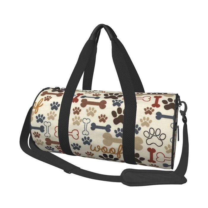 Універсальна спортивна сумка-мішок для подорожей з принтом лап та кісток для чоловіків і жінок