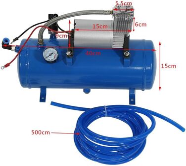 Повітряний компресор, повітряний компресор 150 фунтів на квадратний дюйм 12 В з насосом для накачування шин з баком на 6 літрів для шин Air Horn Train Truck RV Tire