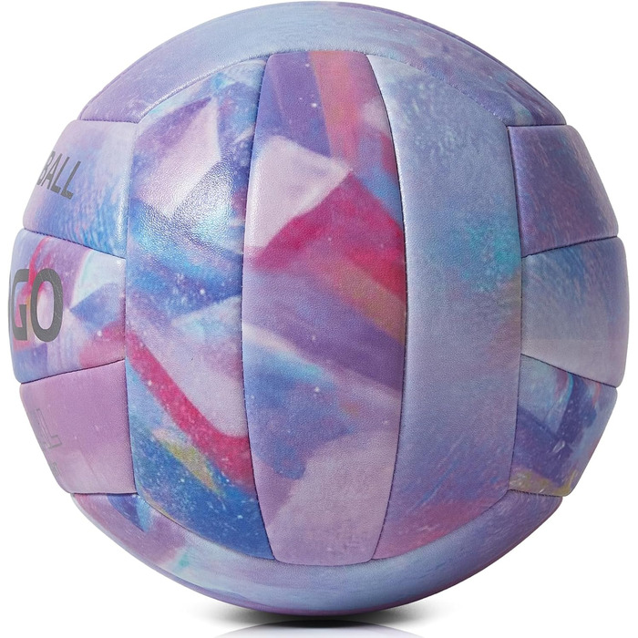 Волейбольний м'яч Тренувальний, Розмір 5, М'яка штучна шкіра, Фіолетовий, Для приміщень та вулиці, Для початківців та дорослих