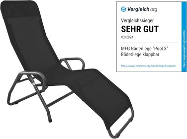 Шезлонг для басейну 3&39, антрацит/чорний