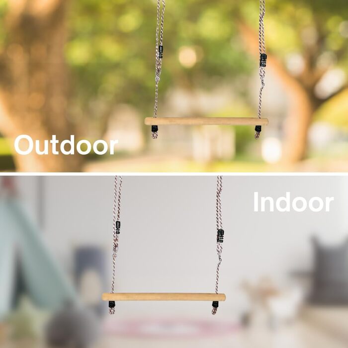 Гойдалка-трапеція h2i турнік з регульованою по висоті мотузкою та карабіном для підвішування дерев'яні гойдалки дитячі гойдалки на