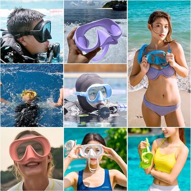 Набір для дорослого підводного плавання, безрамкова маска для дайвінгу Macaron, маска для підводного плавання з надшироким оглядом 180 та захистом від запотівання, професійна маска для підводного плавання із захистом від протікання, плавальні окуляри для 