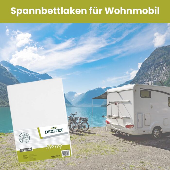 Простирадло на резинці для автофургона - Простирадло для автофургона - Французька постільна білизна - для ліжка каравану - Oeko-TEX - Права, - Біла