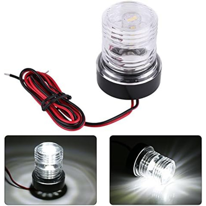 Морський якірний ліхтар Keenso, 12 В 360 білий світлодіодний якірний ліхтар водонепроникний човен Світлодіодний навігаційний ліхтар верхнє світло для всіх човнів до 12 м