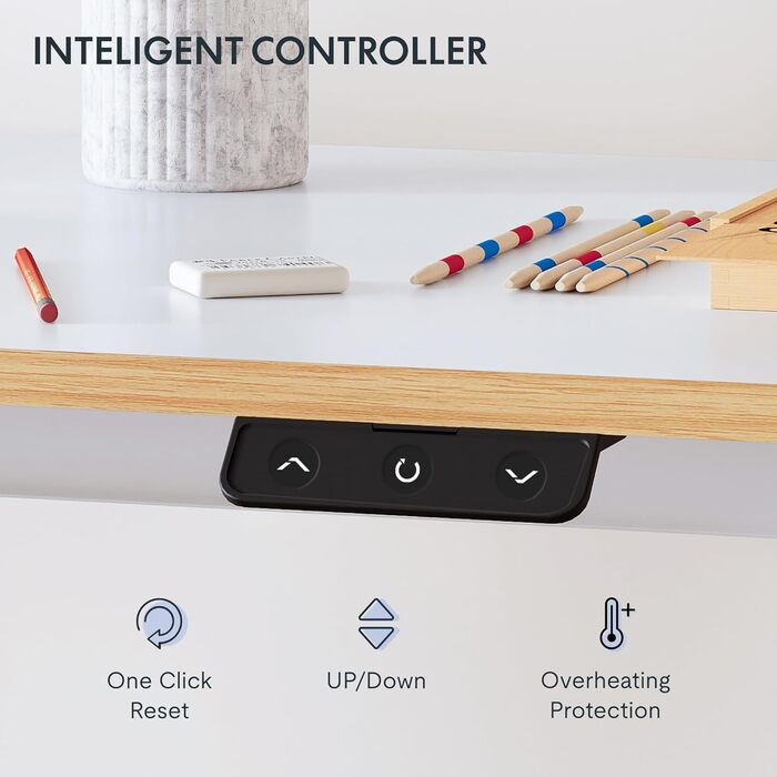 Дитяча парта FLEXISPOT, електрична парта з регулюванням висоти 120 x 60 см, для дітей від 6 років, ергономічна стільниця, вантажоп