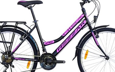 Дюймовий велосипед для дівчаток, жіночий велосипед, дитячий велосипед, молодіжний велосипед, міський велосипед з 21 швидкістю, чорно-рожевий, 26-