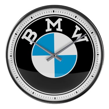 Ретро-настінний годинник Nostalgic-Art, Ø 31 см, BMW Logo Single