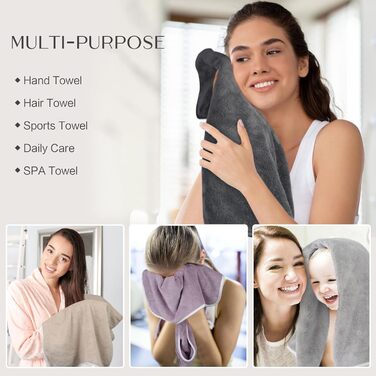 Рушники з мікрофібри, сильний водопоглинаючий рушник з мікрофібри для ванни, м'які рушники для душу, швидко сохнуть і вбирають вол