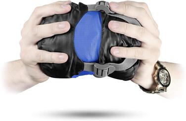 Ультралегкий спальний мішок normani Runty КОМПАКТНИЙ РОЗМІР Наповнювач з 3D мікрофібри Microtech, водонепроникний літній спальний мішок темно-синього кольору 210 см x 75 см x 60 см (правий)