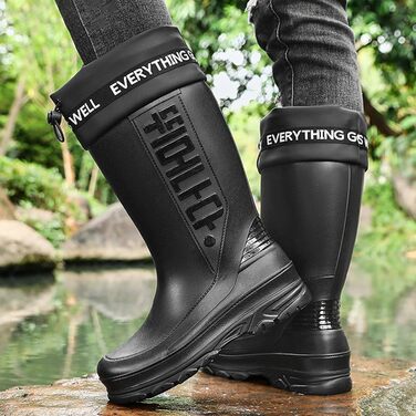 Чоловічі гумові чоботи до литок, водонепроникні, нековзні, гумові, чоботи для чоловіків, зручні, для садівництва, рибальства, для подвір&39я, ферми, на природі, для роботи, з регульованим шнурком, чорні