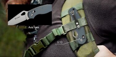 Складний кишеньковий ніж Ganzo G729-GY, лезо з нержавіючої сталі 440C, ергономічна рукоятка G10 з кліпсою, полювання, риболовля, к