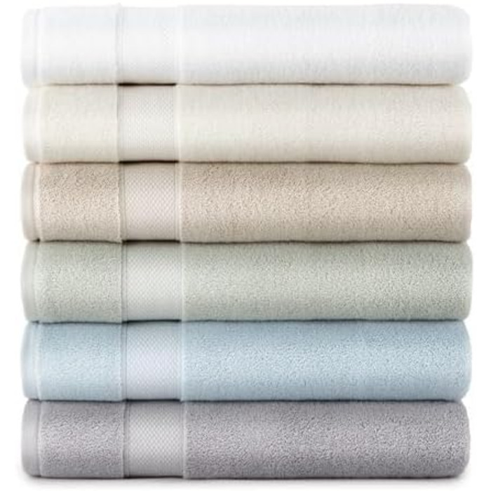 Набір рушників Peacock Alley Diamond, 6 предметів, розкішний, 100 турецька бавовна з довгим штапелем, м'який, поглинаючий і швидко