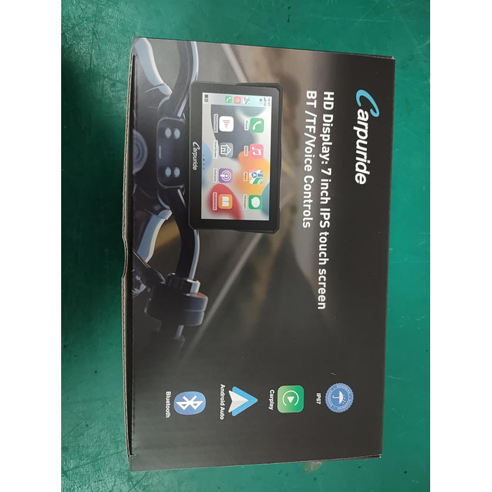 Бездротовий екран Carpuride W702 Carplay для мотоцикла, портативний CarPlay & Android автомобіль для мотоцикла, 7-дюймовий водонепроникний сенсорний екран, підтримує подвійний Bluetooth, GPS-навігацію, Siri.