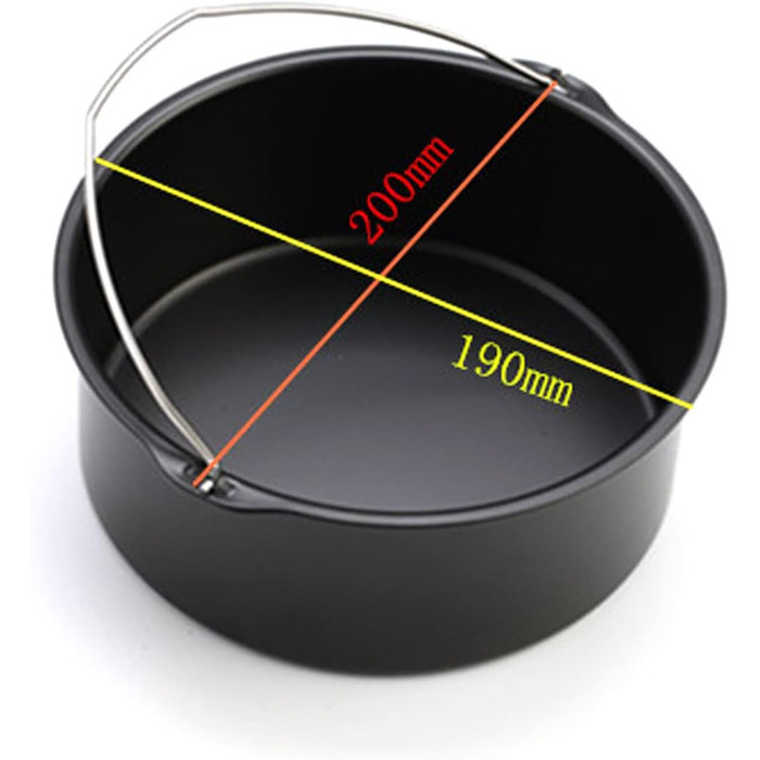 Аксесуари для фритюрниці Cake Barrel Деко для випікання тортів з вуглецевої сталі з антипригарним покриттям для фритюрниць, універсальне, чорне (8 дюймів)