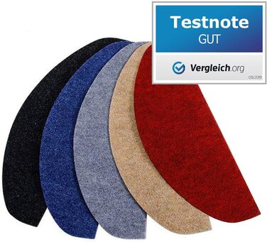 Килимки для сходів з текстильного волокна casa pura для внутрішнього використання - 15 шт. Самоклеючий захист для сходів, килимок