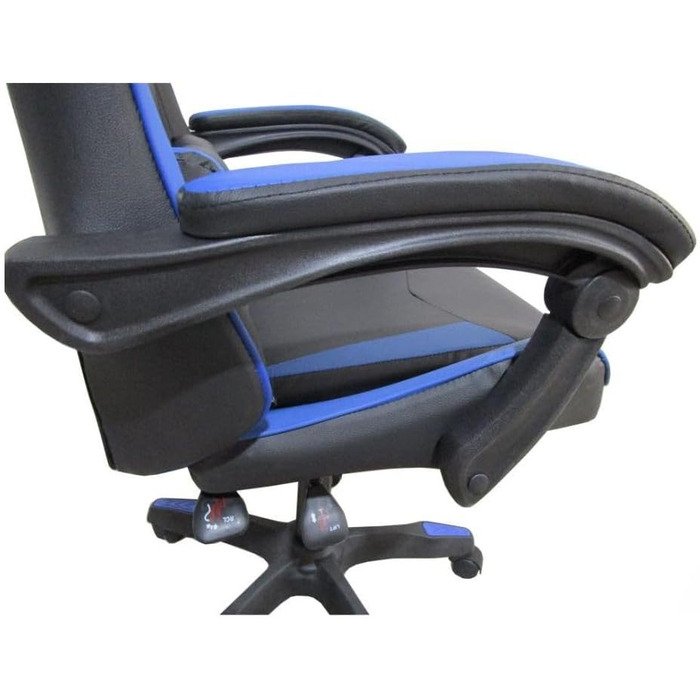 Регульоване м&39яке ігрове крісло з колесами чорного та синього кольорів - Kiter