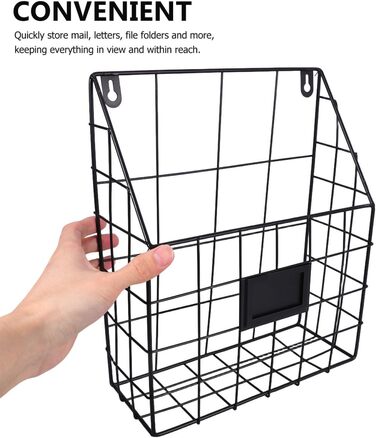 Настінний кошик Toyvian з металу та заліза, кований настільний органайзер для настінного кріплення, кошик для зберігання журналів та книг, настінна полиця для кухні, офісу, ванної кімнати