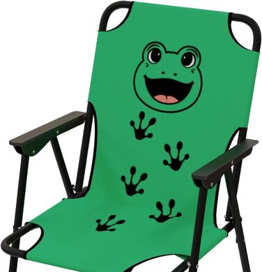 Дитячий кемпінговий стілець, складний кемпінговий стілець, кемпінговий стілець для кемпінгу на відкритому повітрі, складний, макс. 100 кг, сталь з порошковим покриттям, малюнок у формі тварин, зелений