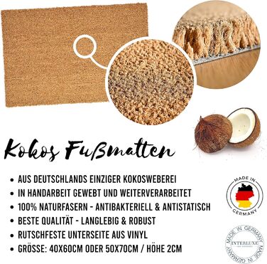 Килимок для дверей Interluxe Coconut - Here Comes the Dog - Килимок для дверей з мотивом собаки - чудовий подарунок для власників собак (40 x 60 см)