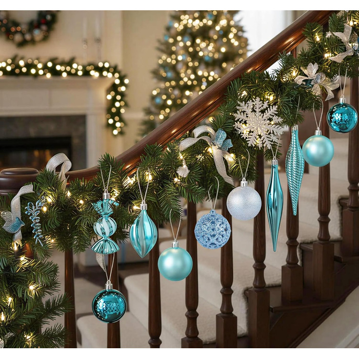 Набір синіх ялинкових кульок 24 шт ilauke