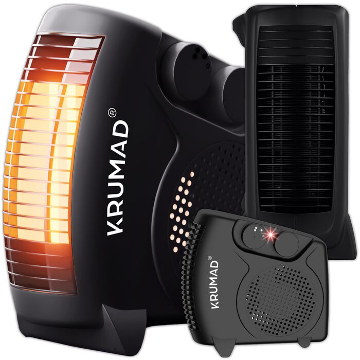 Тепловентилятор потужністю 2000 Вт, електричний обігрівач з термостатом та 2 режимами нагріву, енергозберігаючий електричний обігрівач із захистом від перегріву та ручкою для перенесення, компактний променевий обігрівач