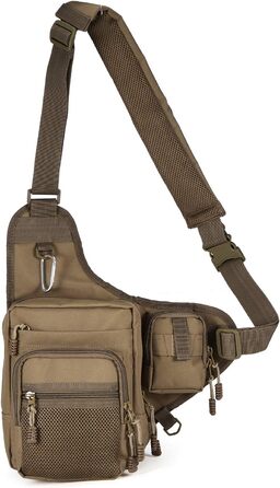 Рибальська сумка Lixada з відділеннями, багатофункціональна, водонепроникна, 32 x 39 x 12 см хакі