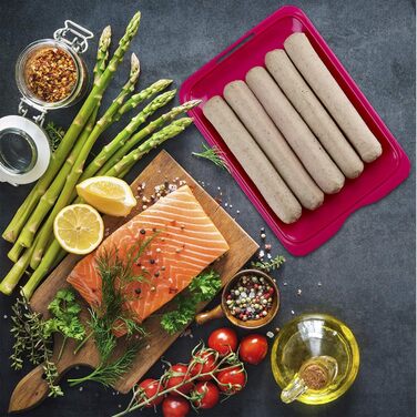 Високоякісні коробки для штабелювання TATAY з підносом для подачі, коробки для зберігання в холодильнику (8 різних кольорів) 8 кольорів