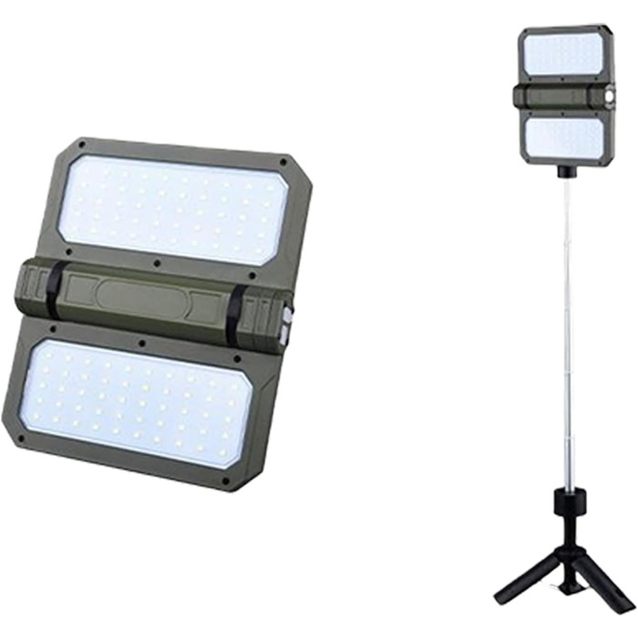 Портативний телескопічний кемпінговий ліхтар з регульованою підставкою та вбудованим блоком живлення для активного відпочинку на свіжому повітрі