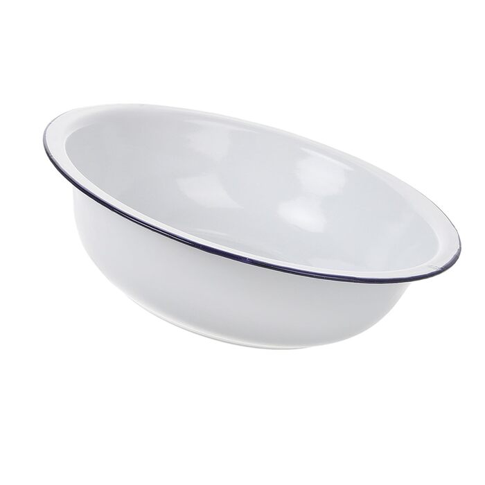 Загальна емальована чаша Біла 32 см потовщена вінтажна емальована чаша Велика побутова чаша для миття, замішування, подачі та приготування салатів