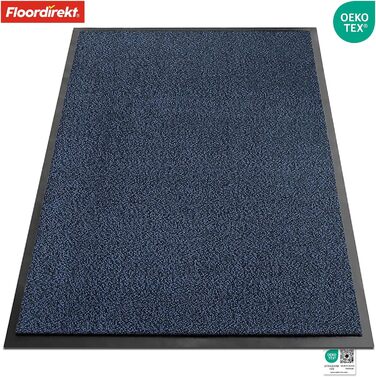 Килимок Floordirekt Rhine для вловлювання бруду - миючий та високоефективний килимок для дверей - килимок для чистого ходу з нековзною підкладкою - вхідний килимок (синій (плямистий), 90 см x 150 см)