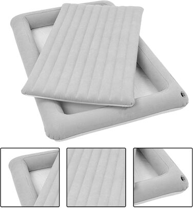 Портативний надувний дитячий матрац 156 x 100 x 30 см, зручний надувний матрац з ПВХ з піднятою рамою, легкий дорожній надувний матрац зі швидким надуванням для комфортного сну Літак, кемпінг, активний відпочинок