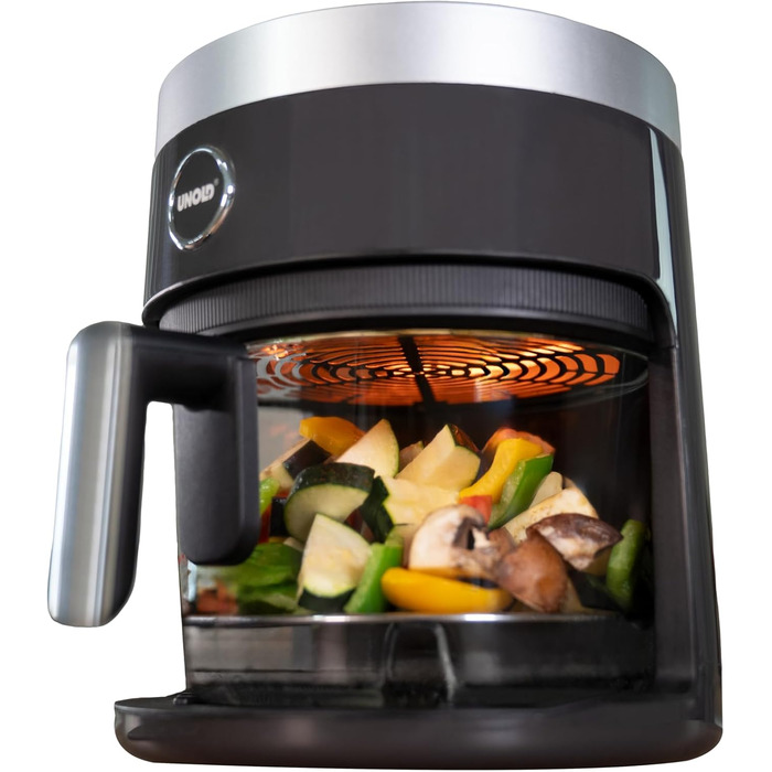 Скляна фритюрниця BPA-Free - фритюрниця, 1,200 Вт, світлодіодний сенсорний екран, 10 автоматичних програм для, гриля, приготування, смаження, зневоднення, випічки, нагрівання, розморожування або смаження - без олії, 58695