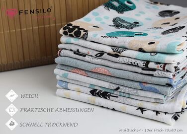 Муслінові серветки - муслінові пелюшки - упаковка 10 70x80 см - тканинні пелюшки, Зроблено в ЄС, перевірено на вміст шкідливих реч