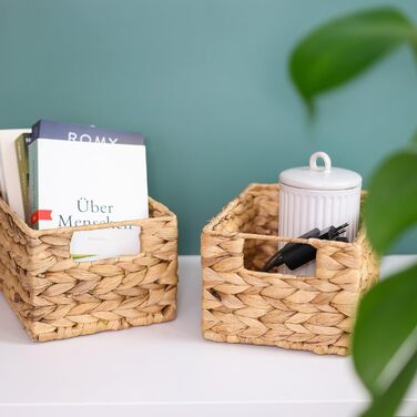Кошик для зберігання HMF, сплетений з водяного гіацинта та морської трави Набір з 2 шт. Розмір S 22 x 17 x 12 см 2 шт. и